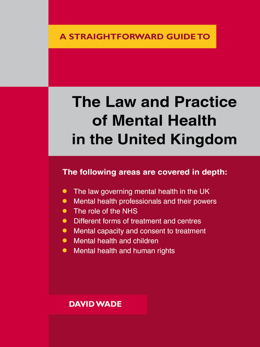 Title details for The Law and Practice of Mental Health in the UK by David Wade - Available